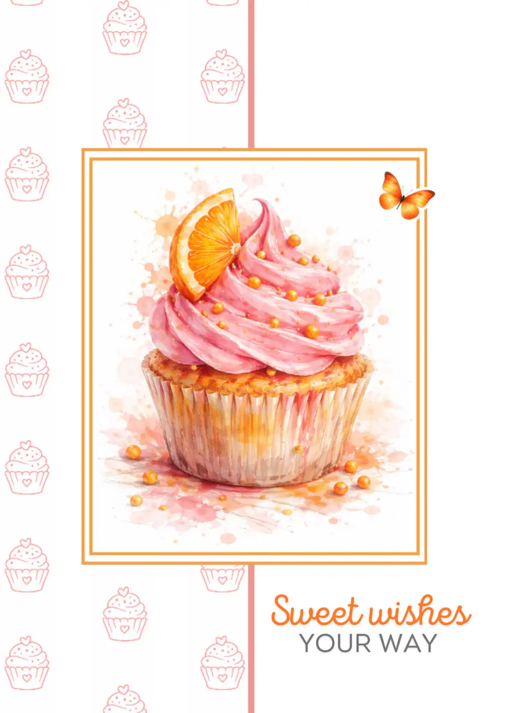 Sweet Wishes Cupcake Card — Thinking of you eCard